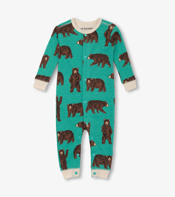 Little Blue House Brown Bear Baby Union Suit
